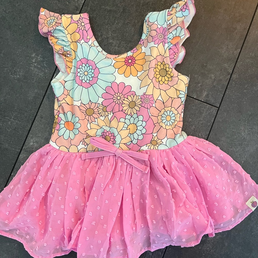 Cheeky Plum Floral Leotard w/ Skirt